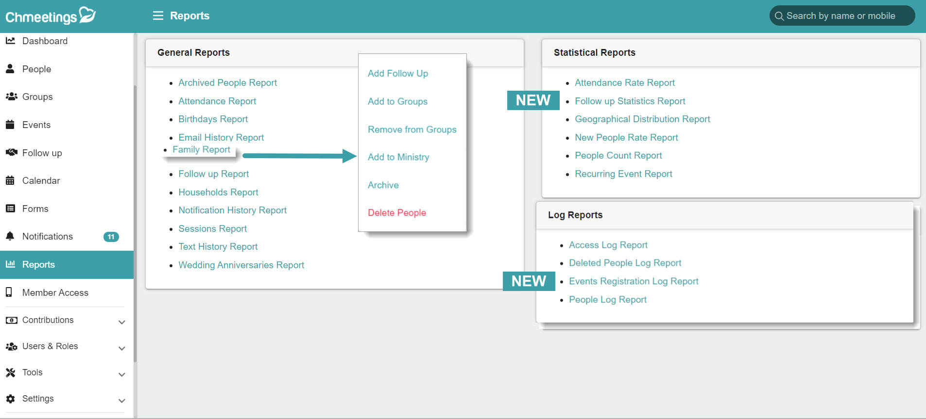 ChMeetings updates for July 2021 3 Chmeetings - New & Improved Reports