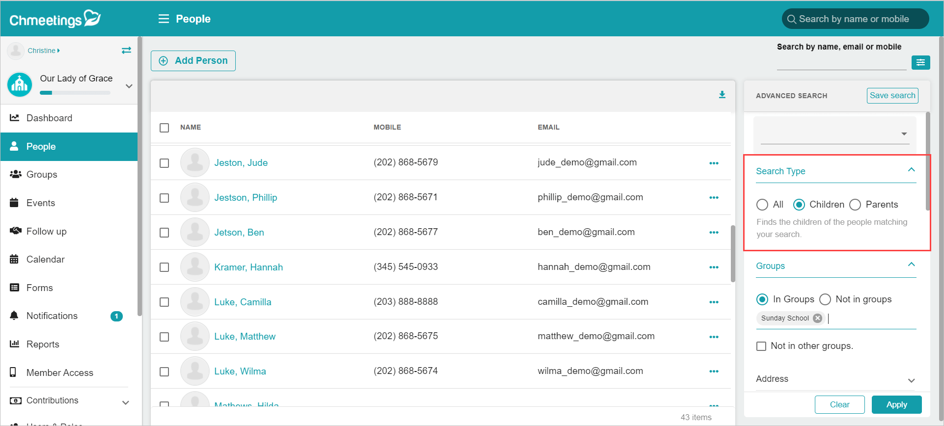 ChMeetings updates for August 2021 3 1. search type for people - ChMeetings updates for August 2021