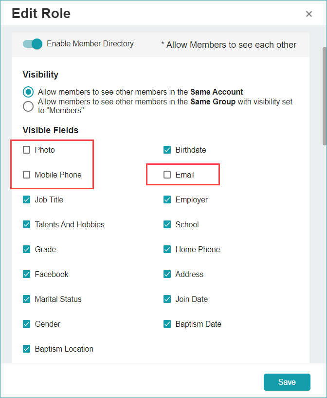 Release Notes 2021 15 new permissions for online directory -