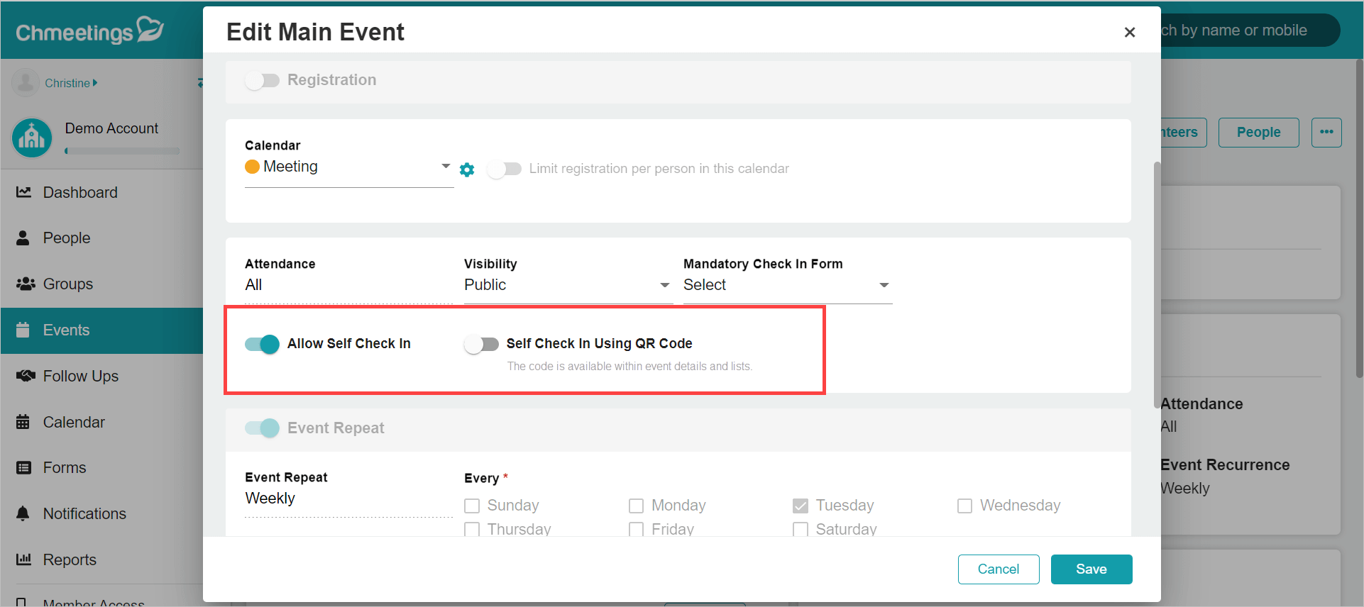 Release Notes 2022 104 enable qr code self checkin -