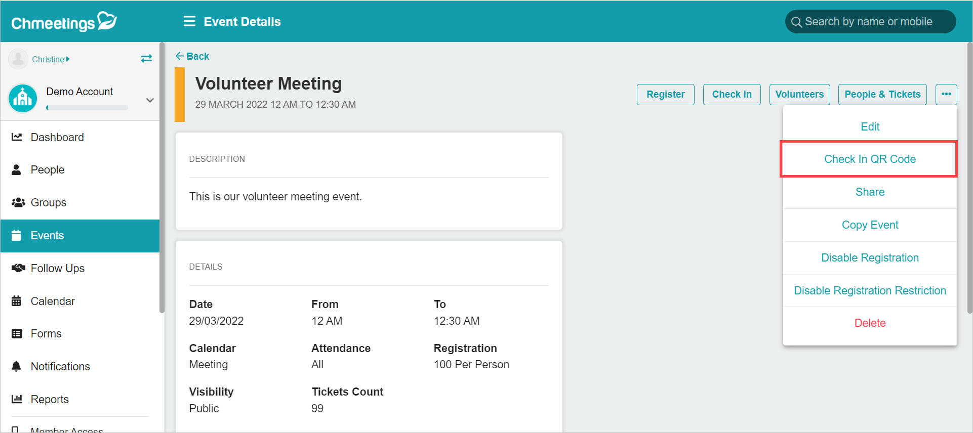 Release Notes 2022 105 get event checkin qr code -
