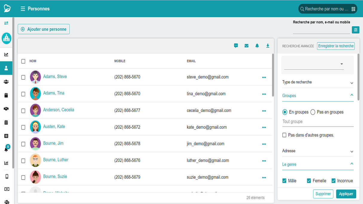 membre - church management software