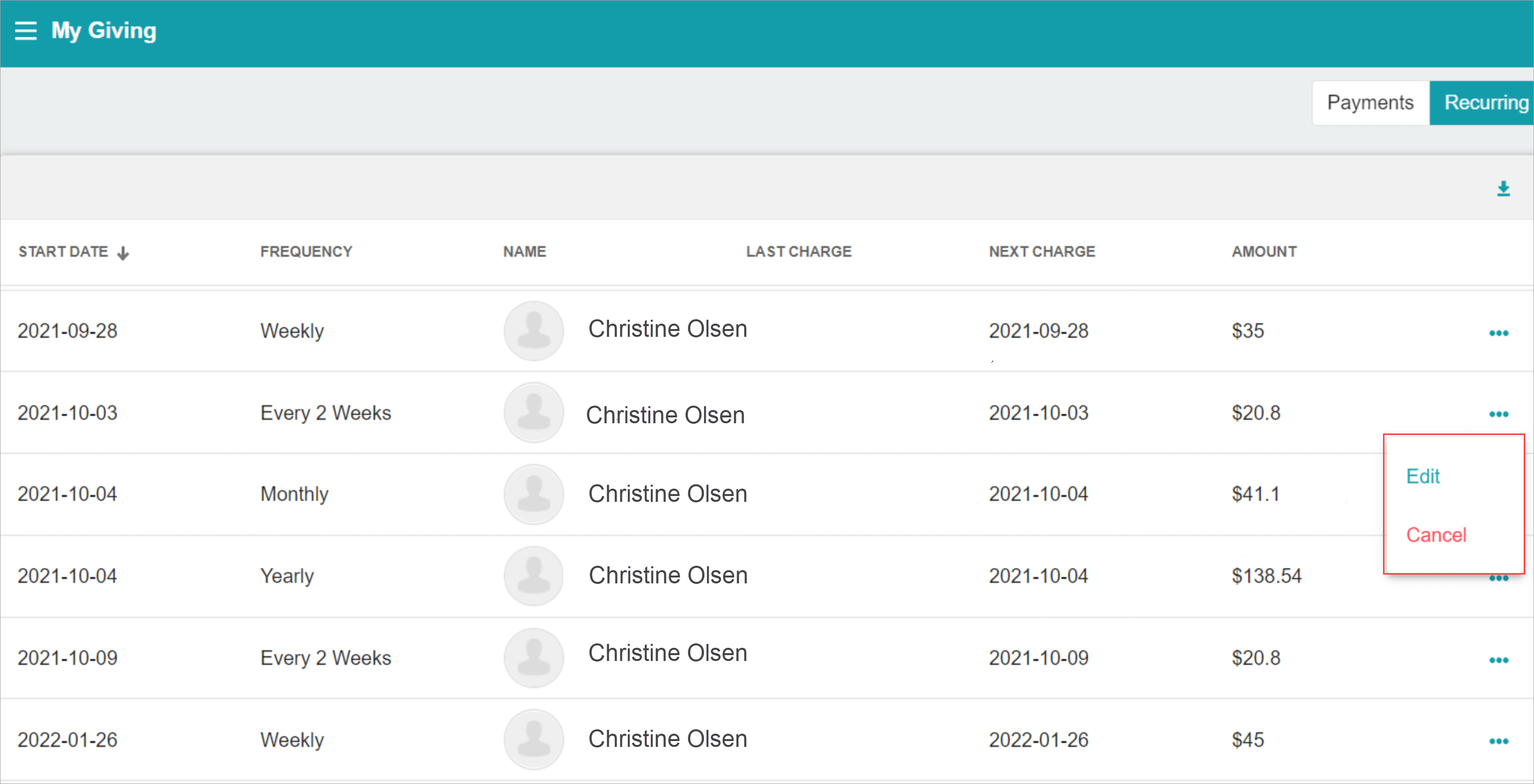 ChMeetings Updates for May 2022 2 edit or cancel recurring giving - ChMeetings updates for May 2022