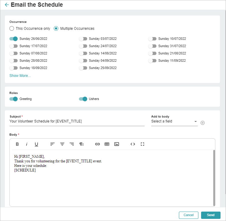Release Notes 2022 82 email schedule -