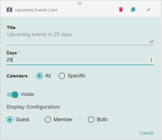 Release Notes 2022 64 upcoming events card -