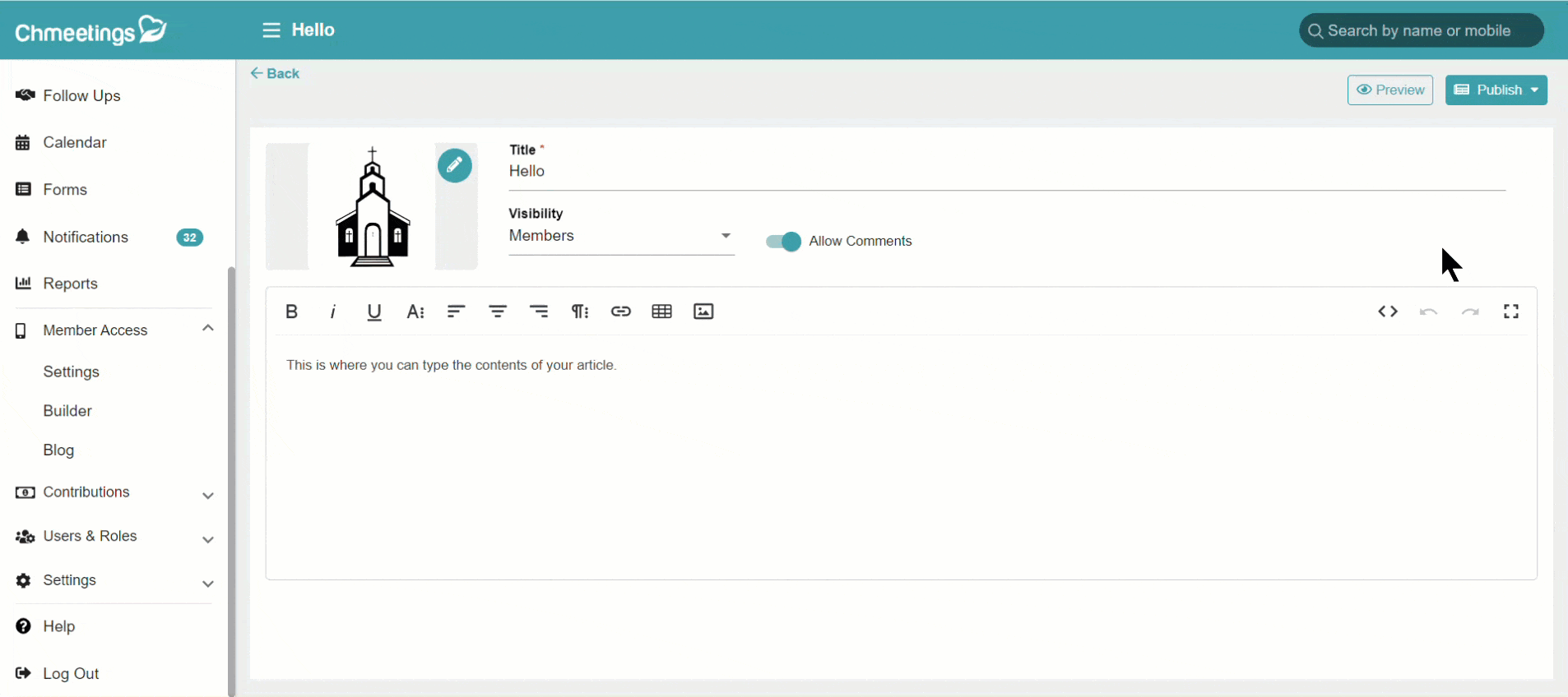 ChMeetings Updates for August 2022 5 Form builder