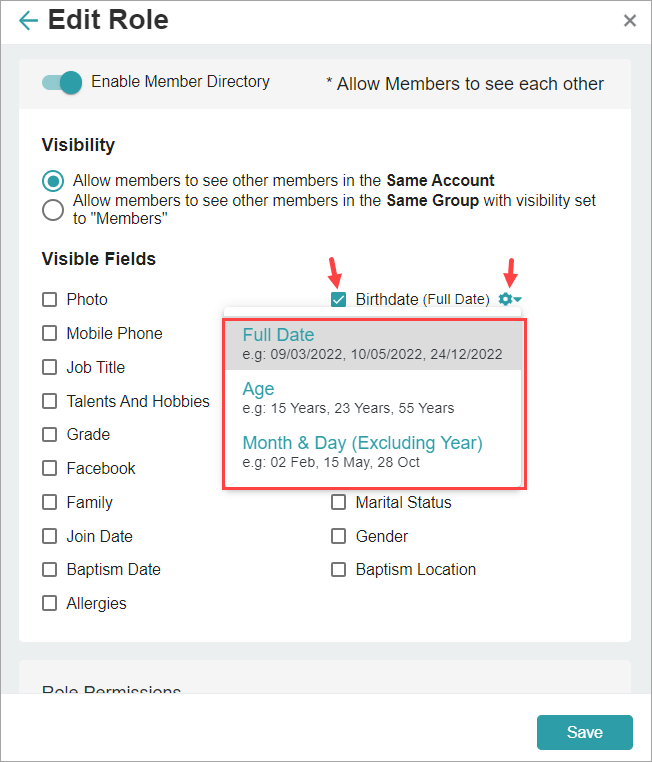Release Notes 2022 46 include birthdate settings -