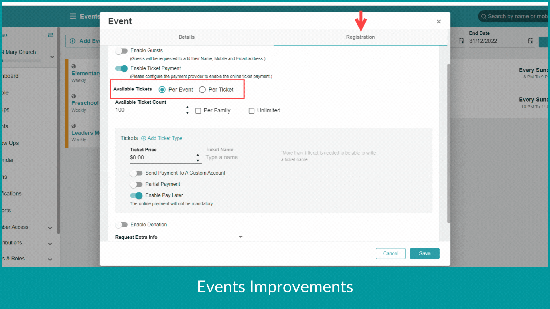 ChMeetings Updates for the End of 2022 2 Events -