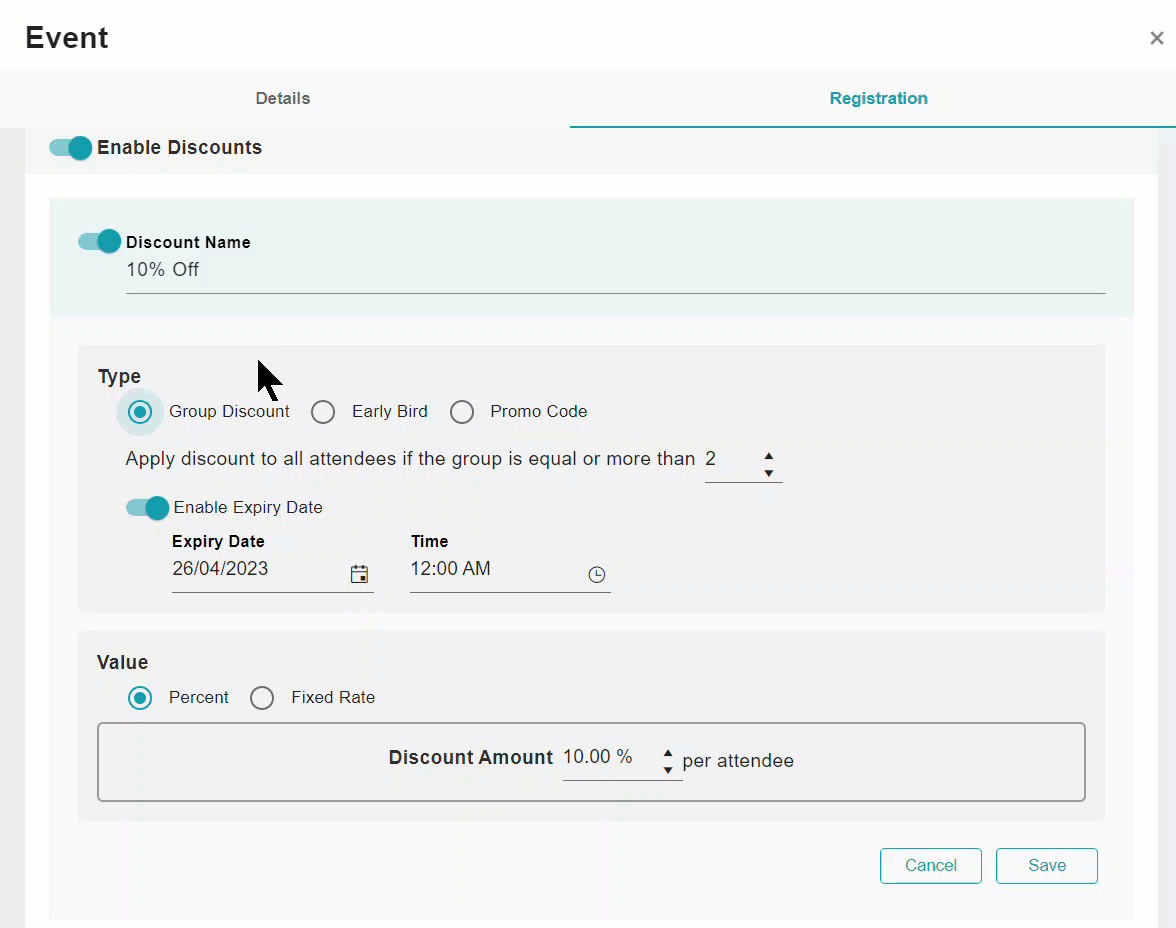 Release Notes 2023 85 event discounts -