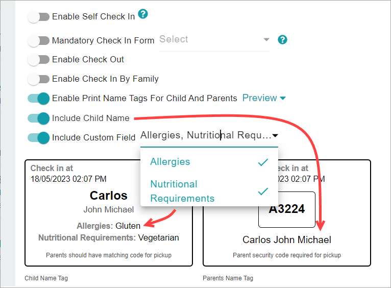 Release Notes 2023 75 child checkin -