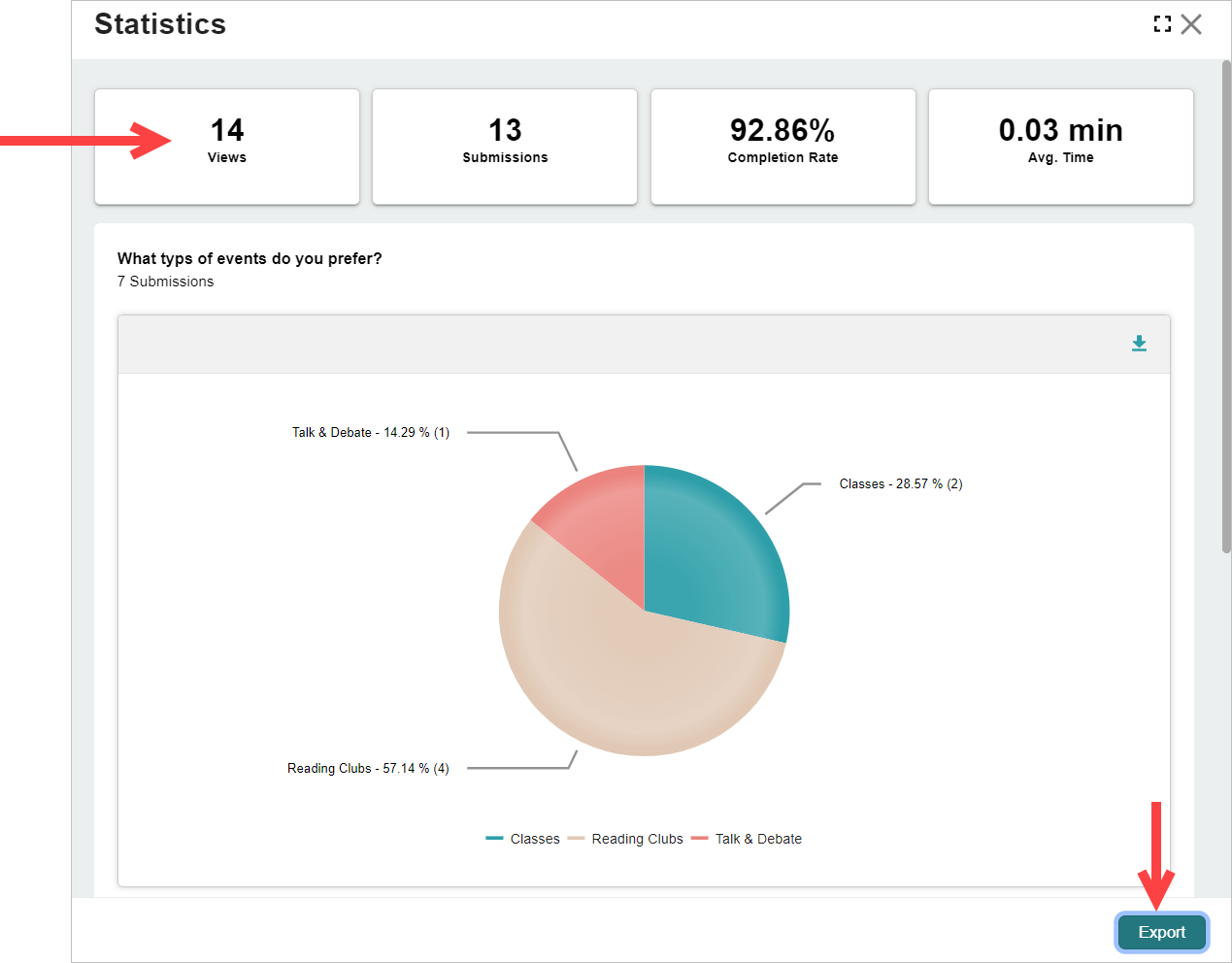 Release Notes 2023 69 export stats -