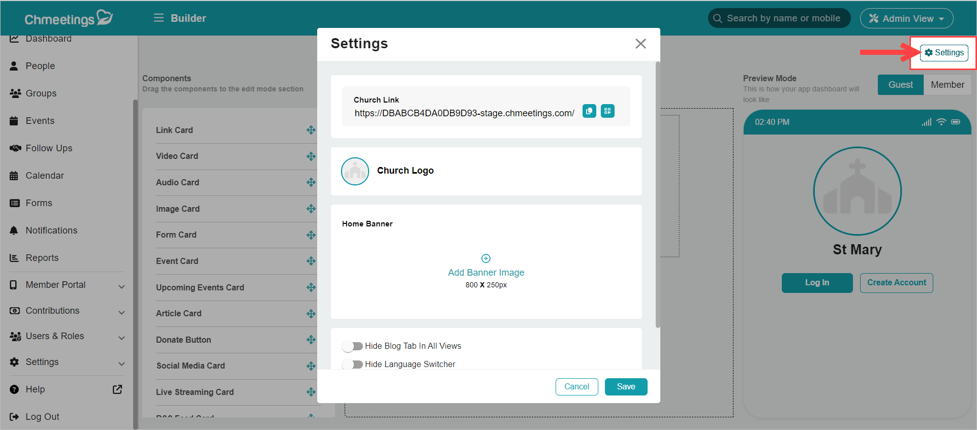 Release Notes 2023 21 builder settings -