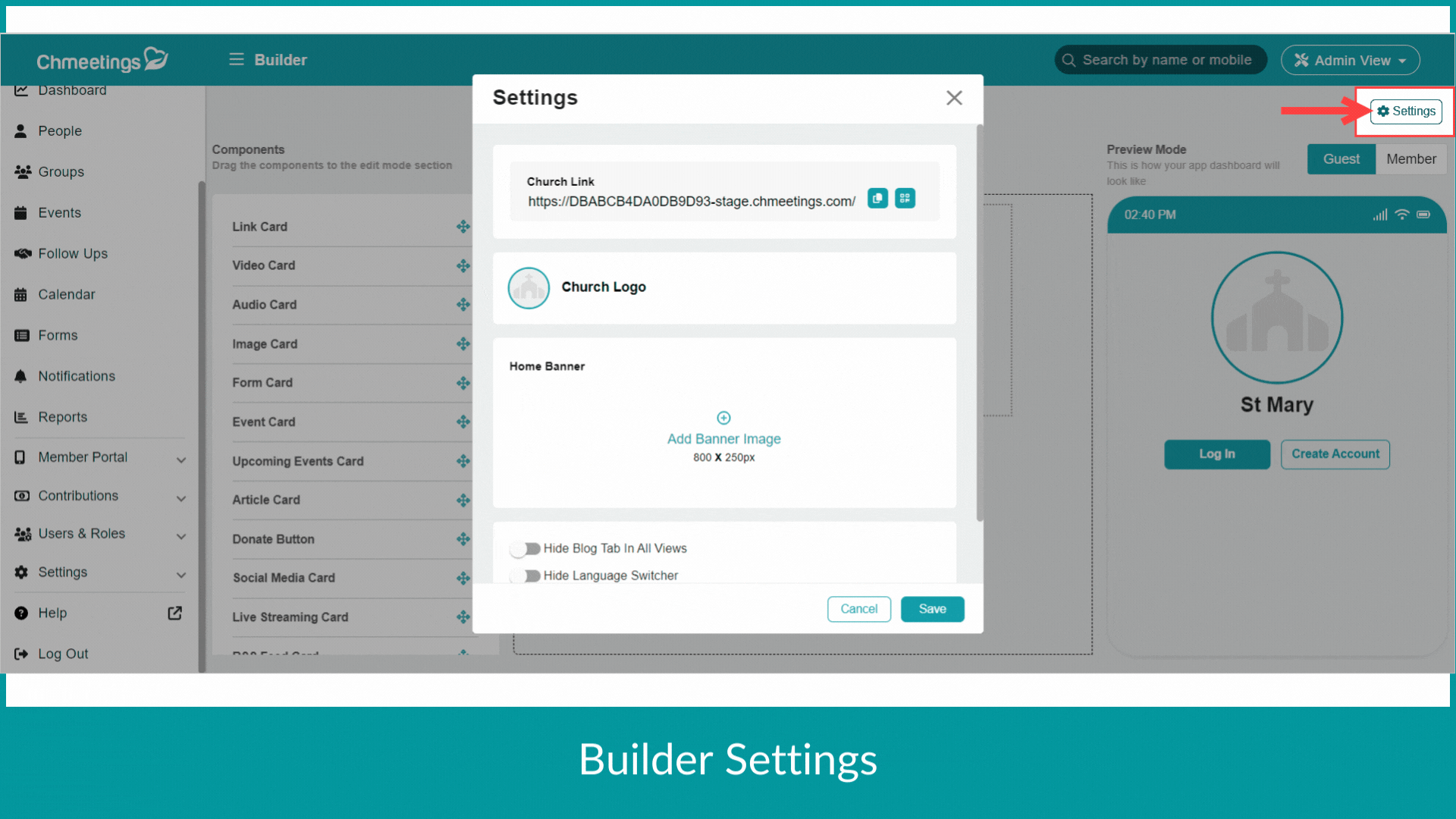 ChMeetings Updates for September 2023 1 member portal -