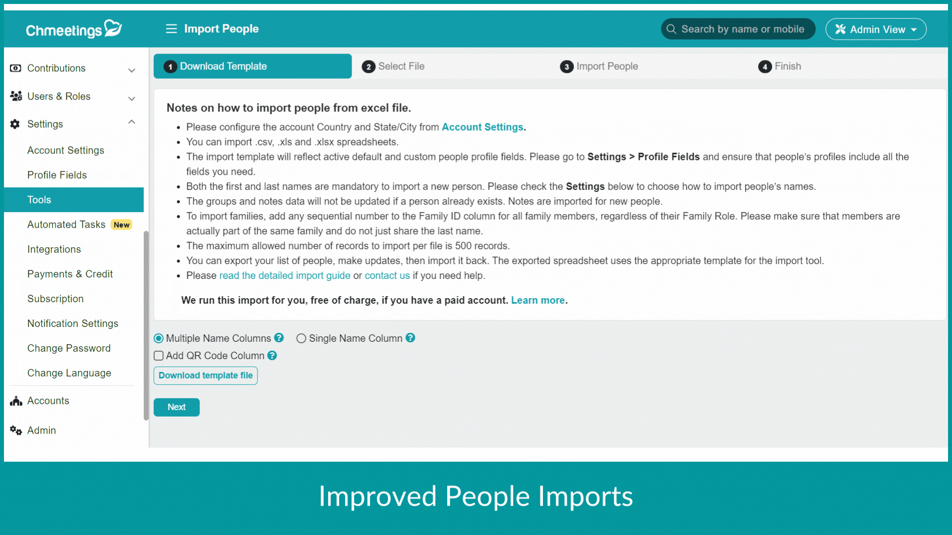 ChMeetings Updates for October 2023 3 import people -