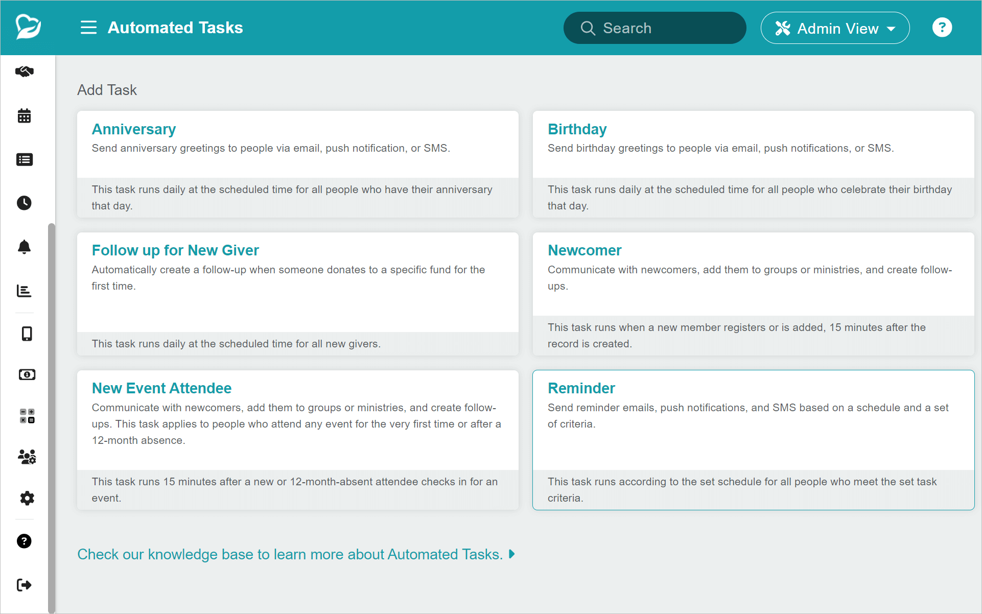 ChMeetings Updates for April 2024 7 automated tasks -