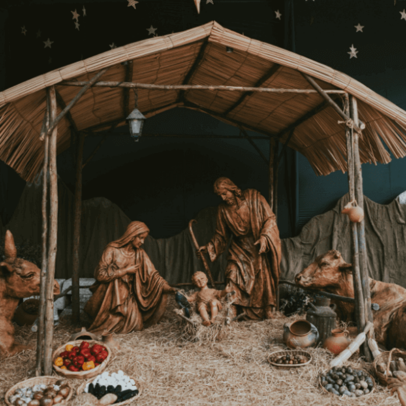 MagiDeal 2D Weihnachtskrippe – Jesusgeburt Deko Aus Acryl, 18,2x20 Cm, Mit Standfuß, Tischdekoration