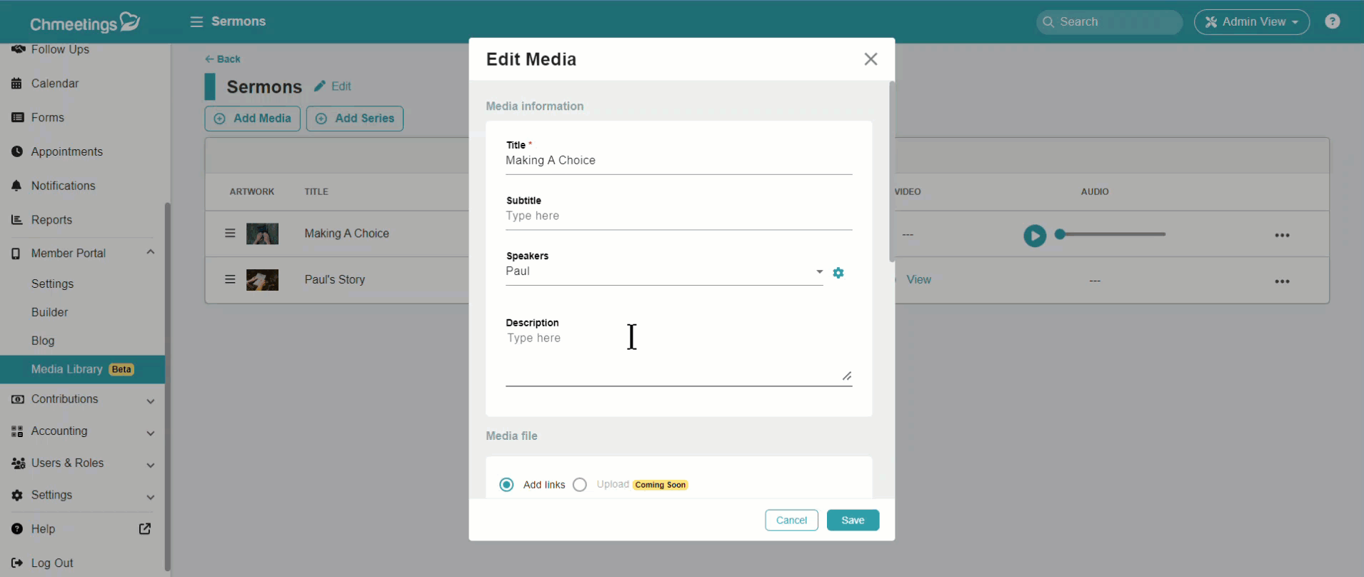 ChMeetings Updates For August 2024 2 media library -