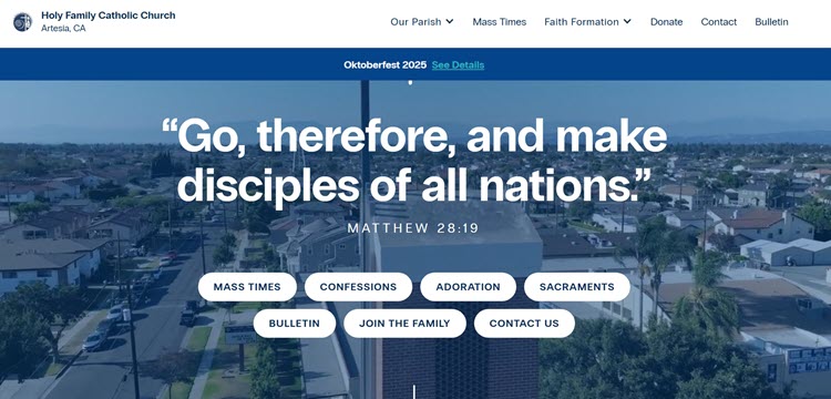 8 Best Catholic Parish Websites of 2026 7 Holy Family Catholic Church, Artesia, CA