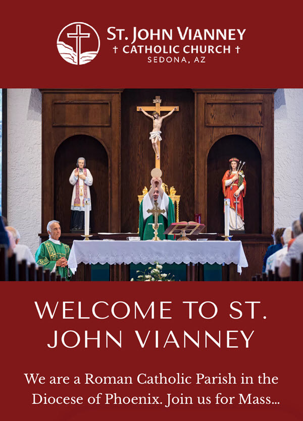 8 Melhores Sites de Paróquias Católicas de 2024: Um Caminho para o Engajamento Espiritual na Era Digital 4 St. John Vianney, Sedona, Arizona