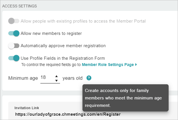 ChMeetings Updates For September 2024 6 minimum age -
