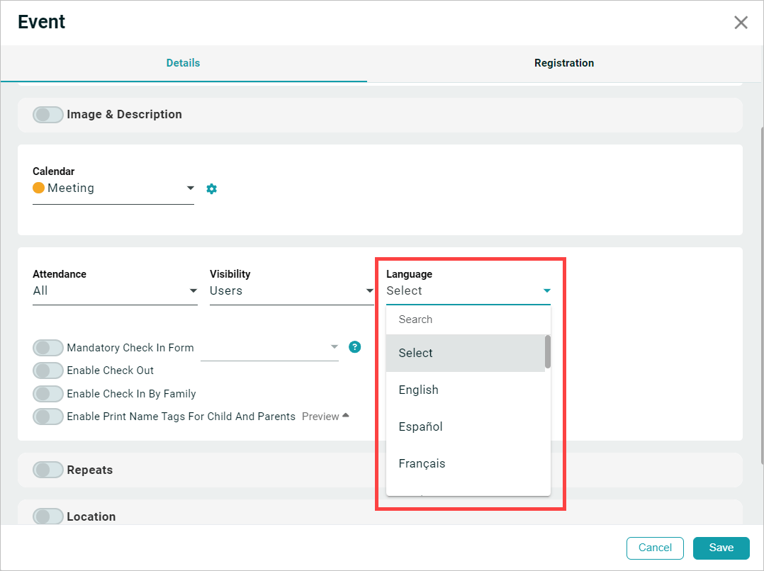 Release Notes 2024 31 event language -