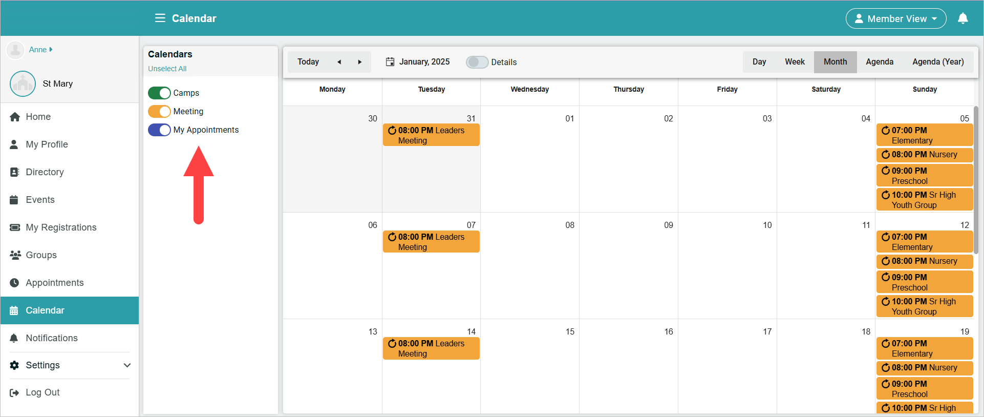 Release Notes 2025 160 member calendar -