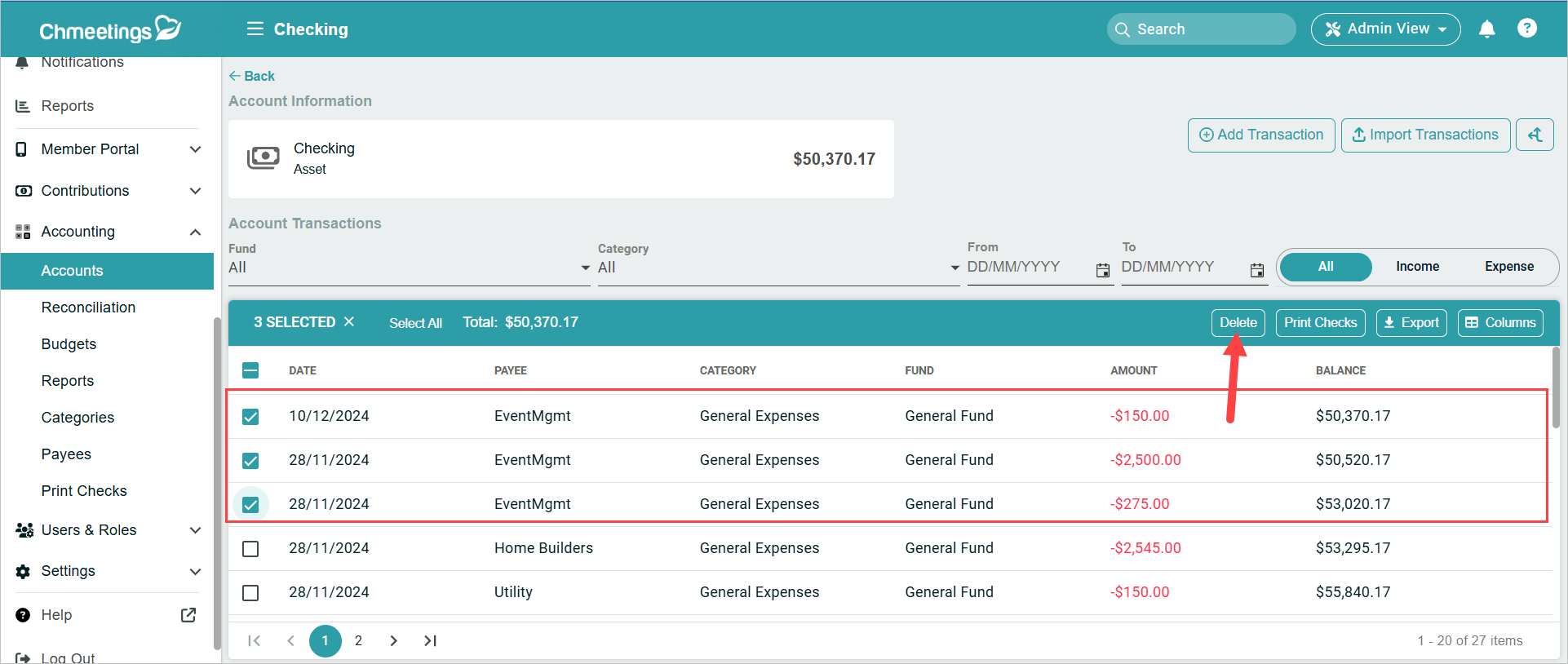 Release Notes 2025 148 delete transactions -