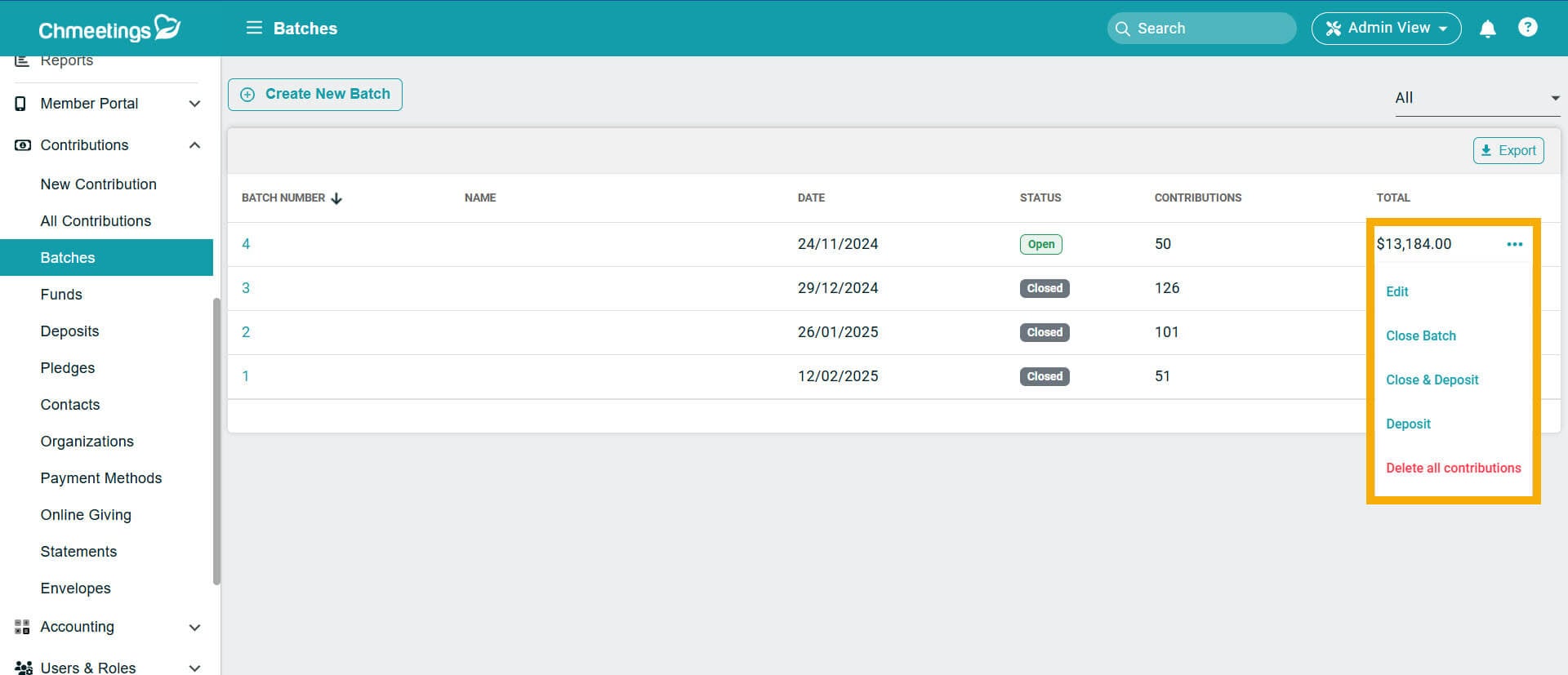 ChMeetings Updates For May 2025 6 batch mgmt -