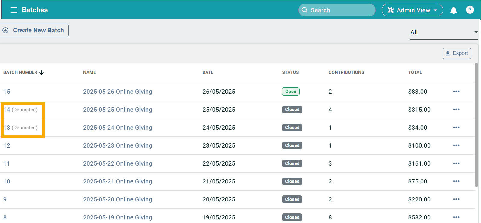 Release Notes 2025 103 depositedbatch -