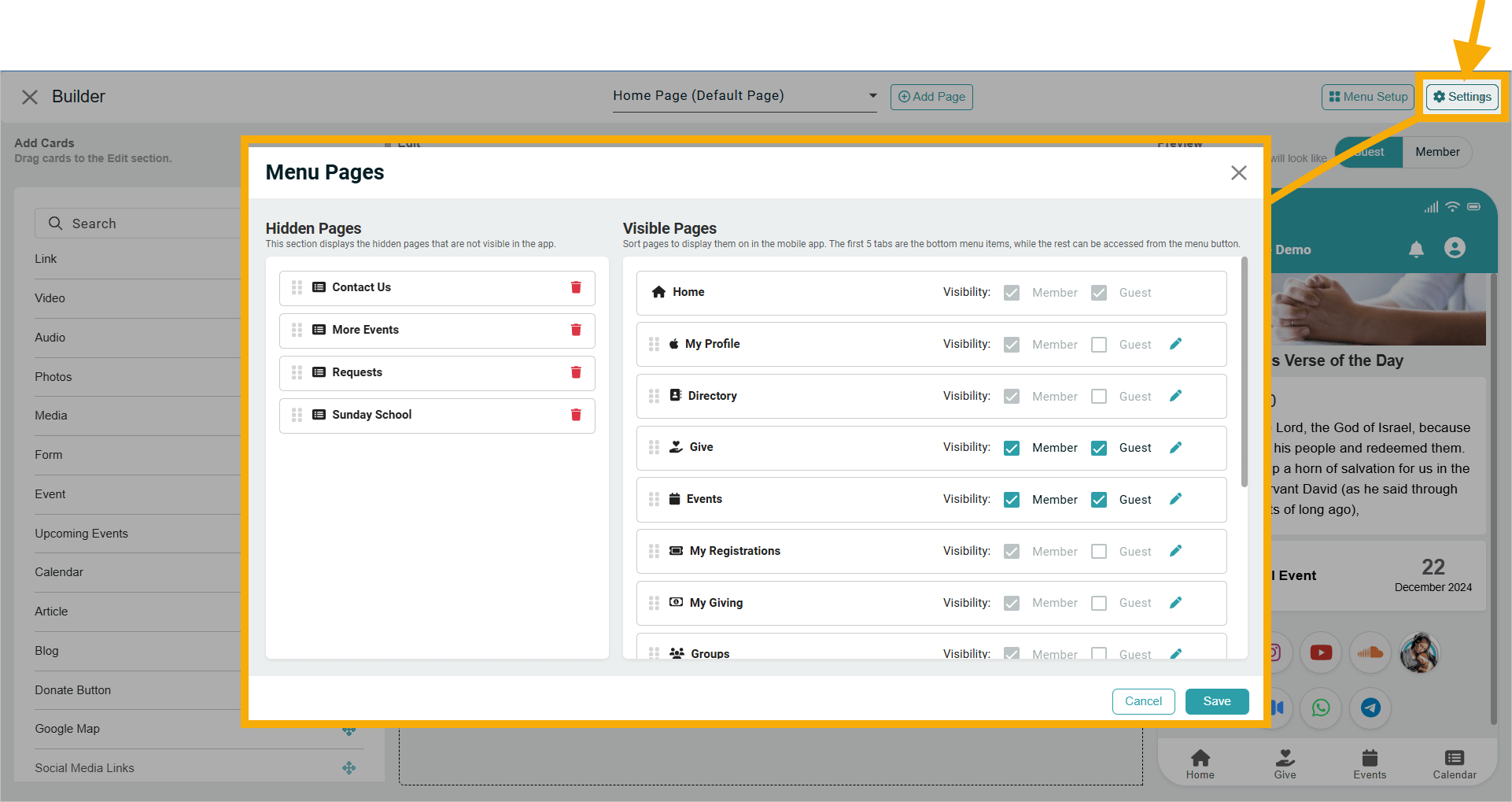 ChMeetings Updates For June 2025 14 appmenu -