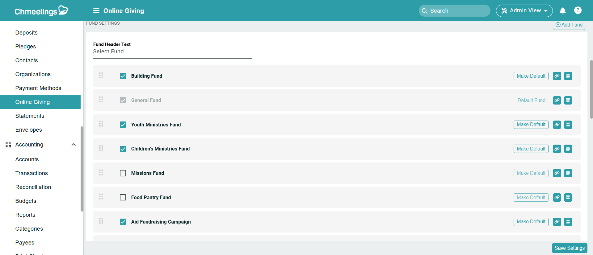 customize funds -
