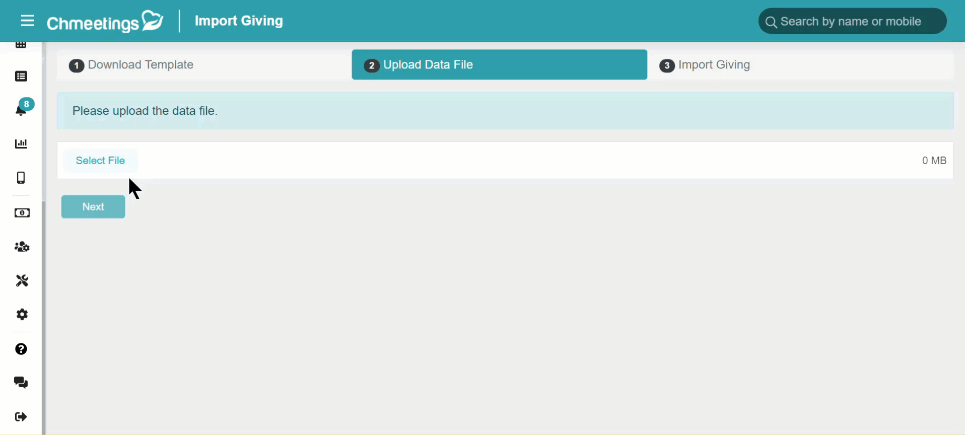 Giving Data Is All Over The Place? Fix It with an Import! 2 import giving select file to upload -