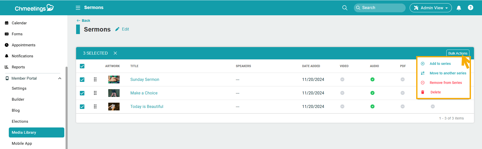 Release Notes 2025 44 medialibrary actions -