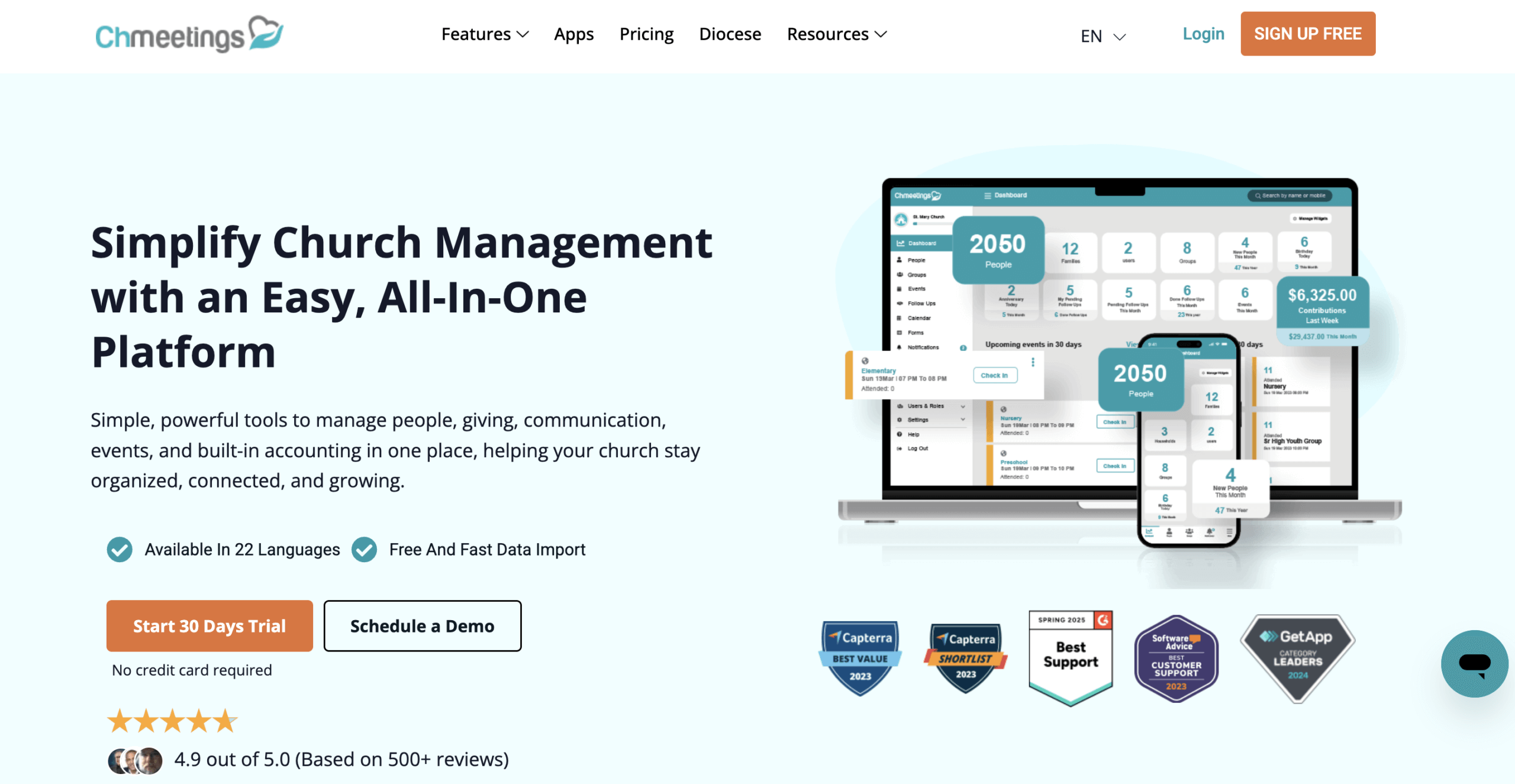 Top Free Church Management Software Tools 1 ChMeetings - Best Free Church Management Software