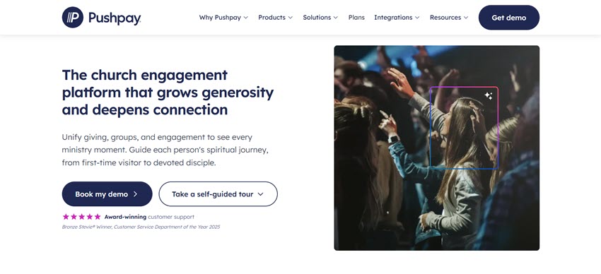 Pushpay church engagement platform helping churches manage giving, groups, and member engagement.