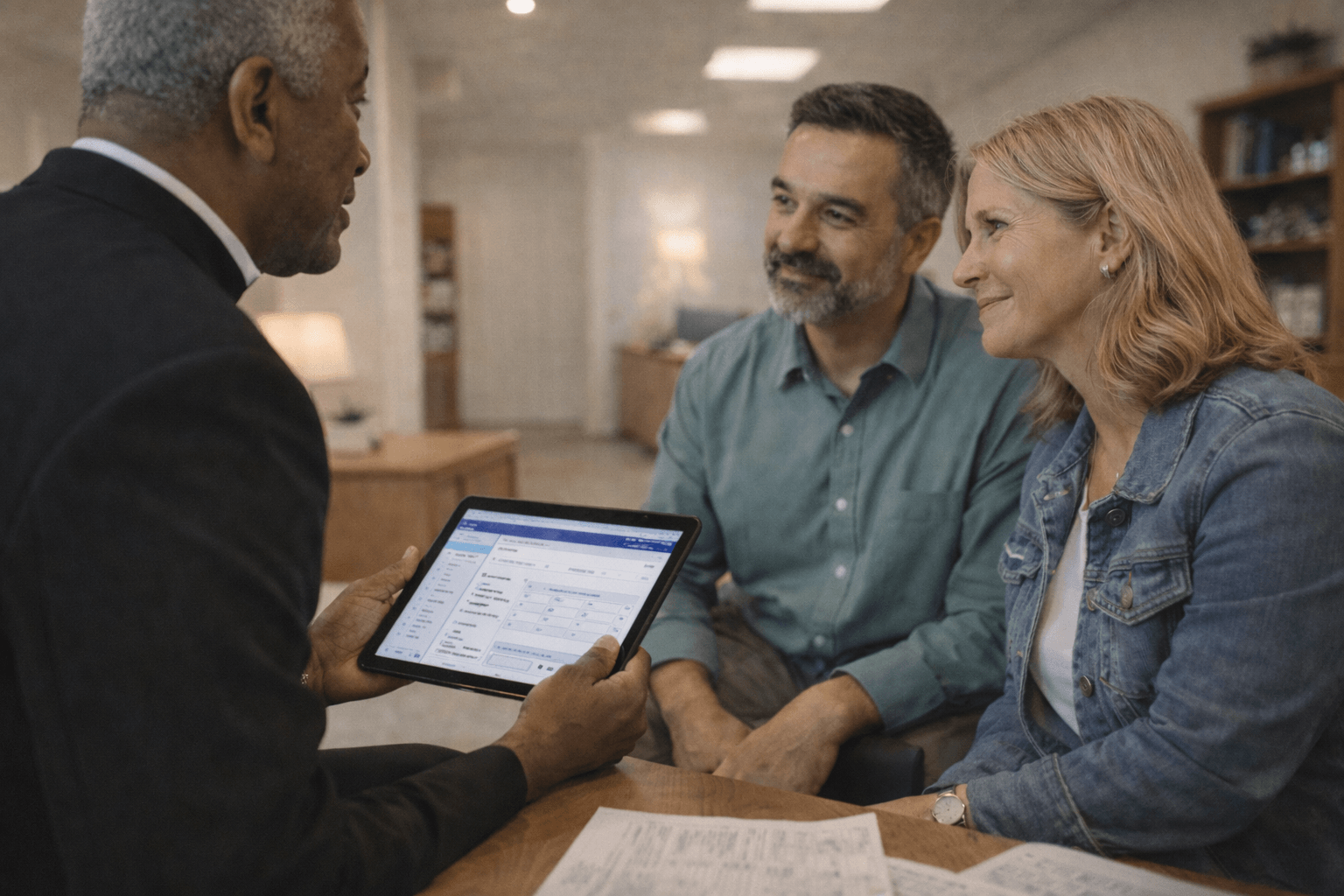 Church Donor Management Guide: How to Build and Maintain Meaningful Giving Relationships 2 Pastor discussing donor details with couple 1 - Church Donor Management Guide