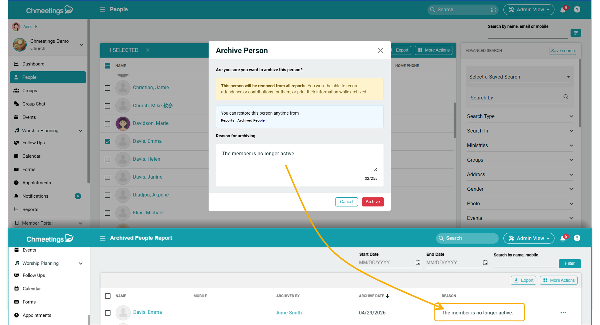 ChMeetings Updates for April 2026 2 archive -