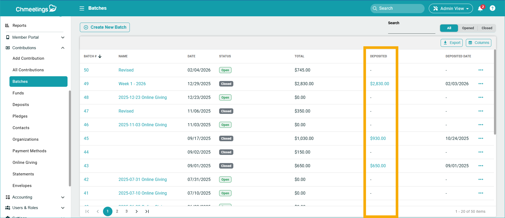 Release Notes 20 batch deposit -