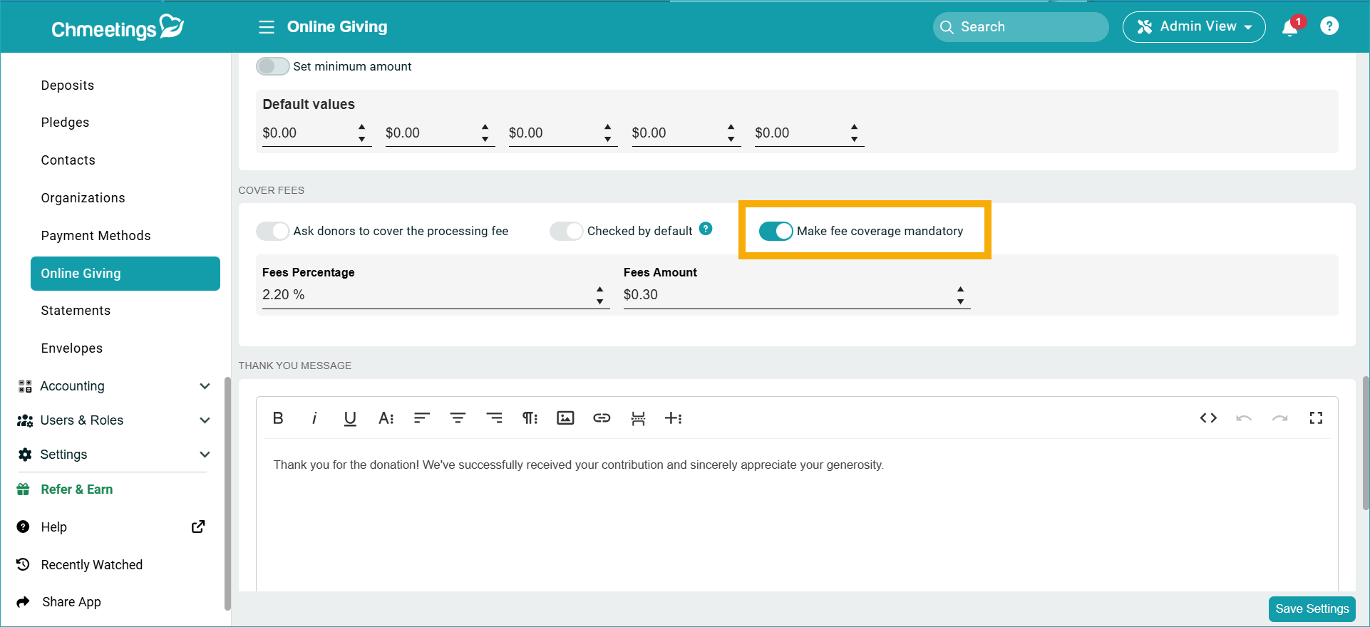 ChMeetings Updates for March 2026 8 fees -