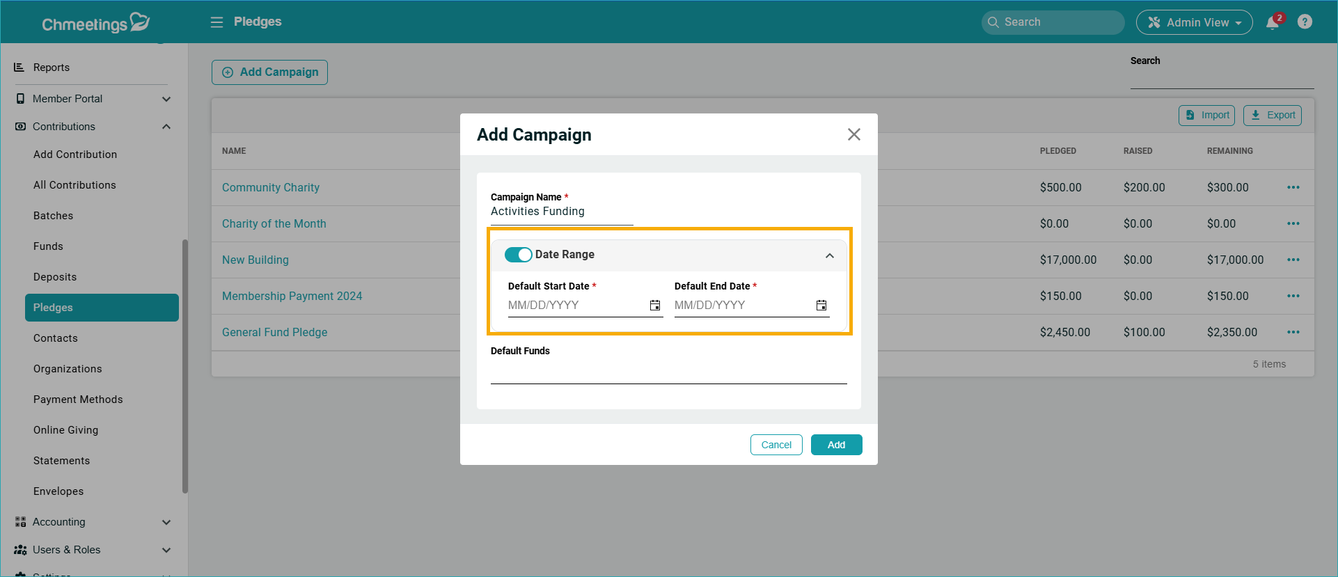 ChMeetings Updates for April 2026 4 pledges -