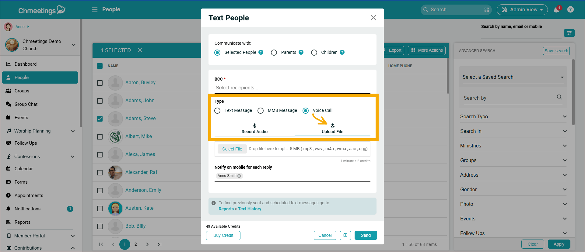 ChMeetings Updates for March 2026 2 uploadvoice -