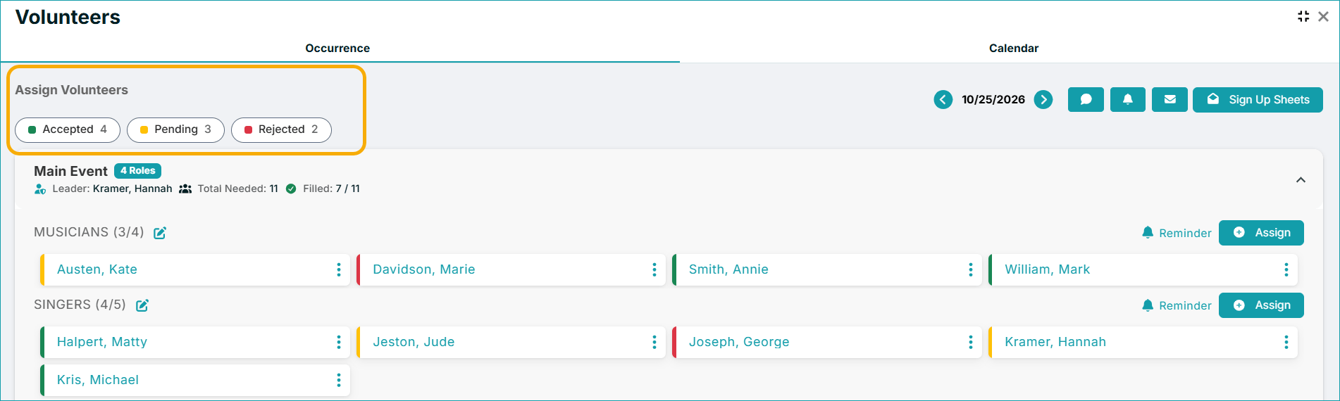 status filters -