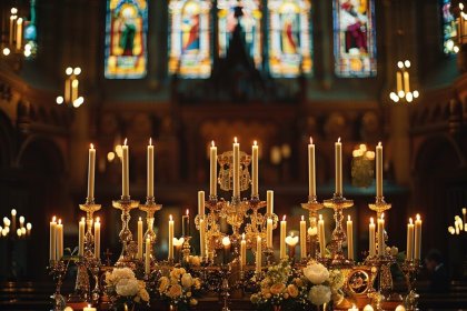 Candles offering prayer moment