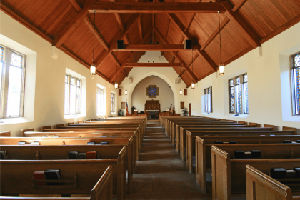 The church is devoid of people